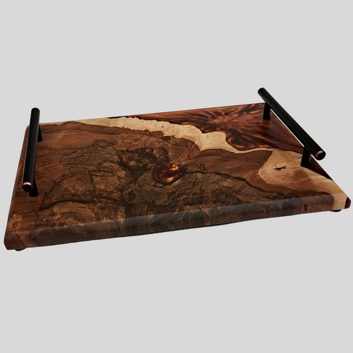 SH209 Charcuterie Board Maple & Copper Resin $200 at Hunter Wolff Gallery